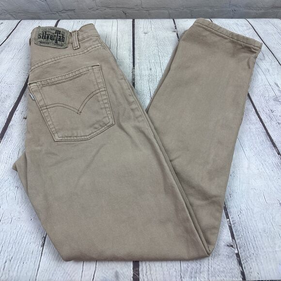 Vintage Beige Levis Silver Tab Relaxed Jeans 28 X 32‎ Made In USA - Picture 1 of 13